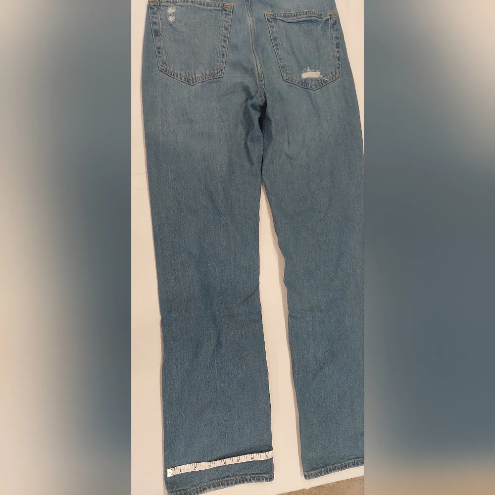 Blue Straight Leg Jeans with Natural Fading - Picture 9 of 9